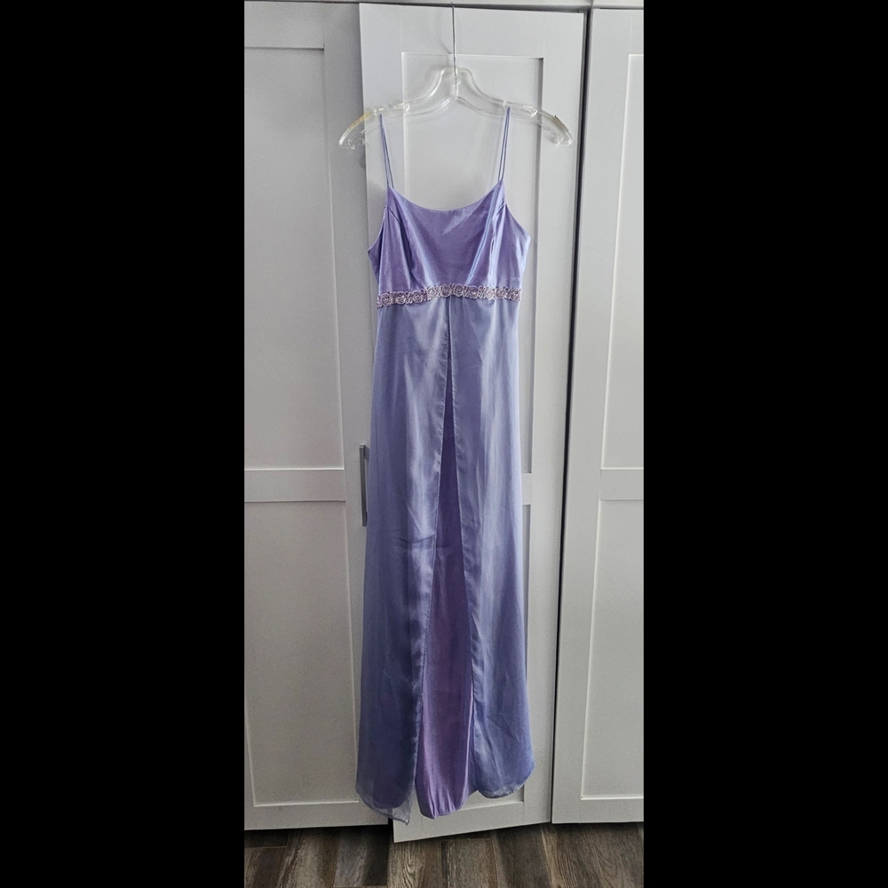Elegant Purple Satin Gown